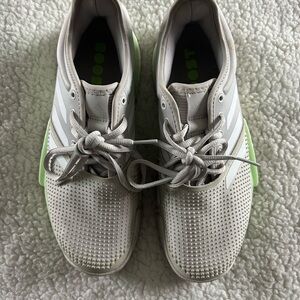 Adidas Women’s Cloudfoam Neutral White Sneakers with Mint Accent